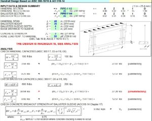 Read more about the article Handrail Design with Concentrated Load Based on ACI and AISC in Excel